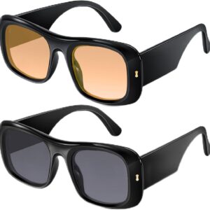 Dollger Trendy Sunglasses for Women Men Y2k Vintage Fashion Shades 90s Oversized Square Frame