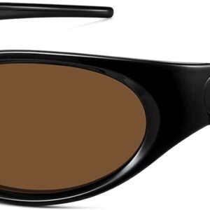 WOWSUN Retro Y2K Wrap Around Sunglasses for Women Trendy Polarized Sporty Shades UV Protection